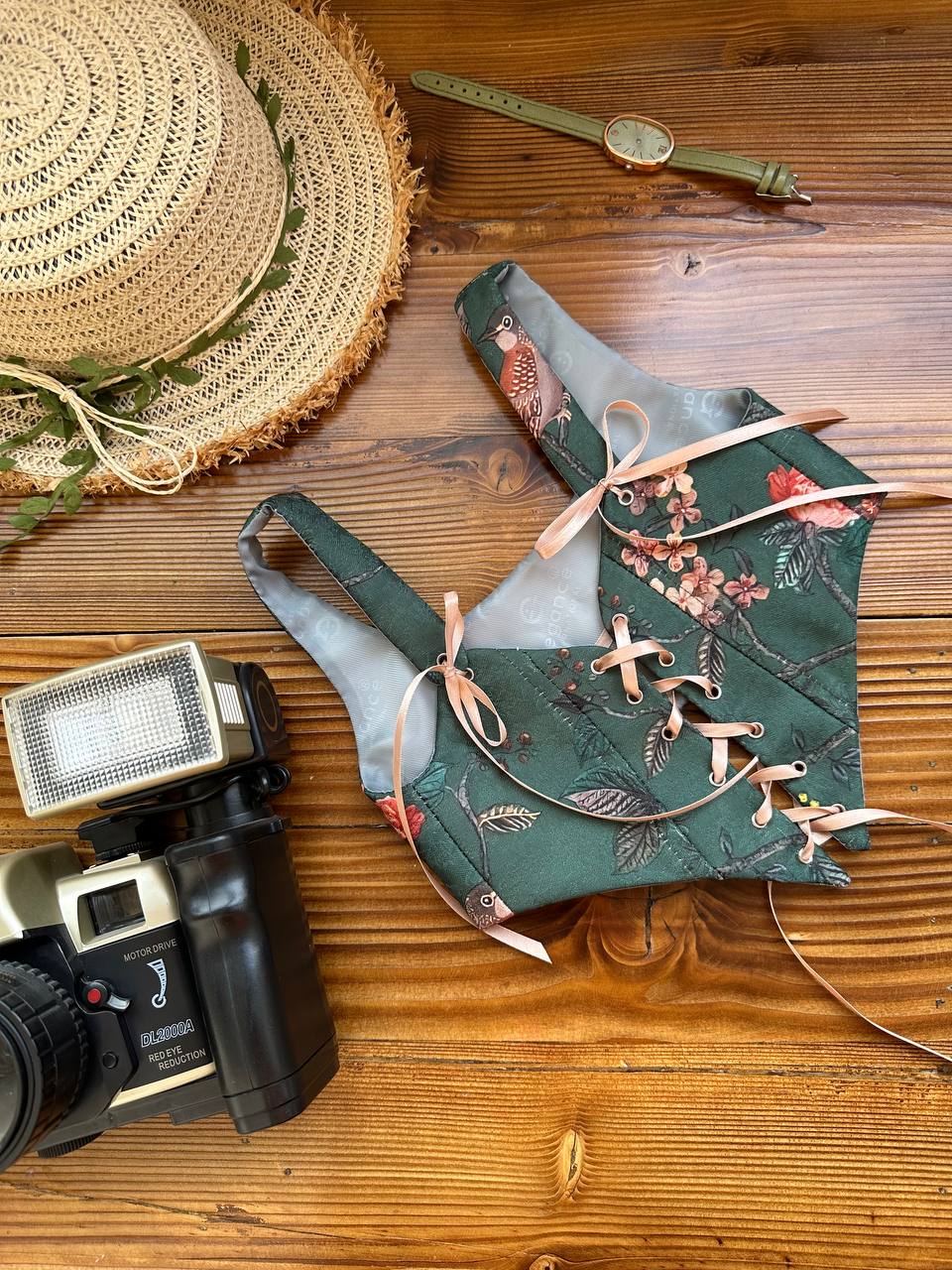 کراپ دخترانه وبچگانه وینتیج یشیل مناسب 1تا12سال