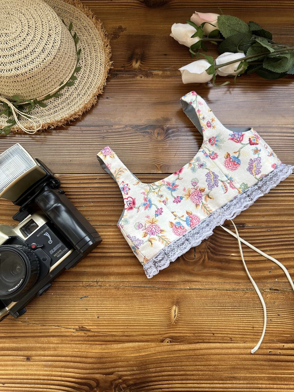 کراپ دخترانه وبچگانه وینتیج باغ هزارگل مناسب 1تا 12 سال