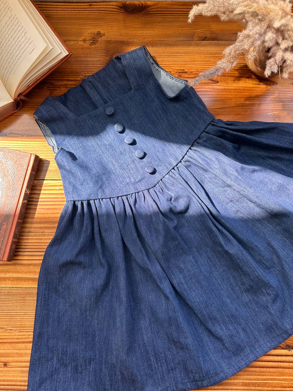 سارافون دخترانه جین مناسب سن 1 تا 12سال