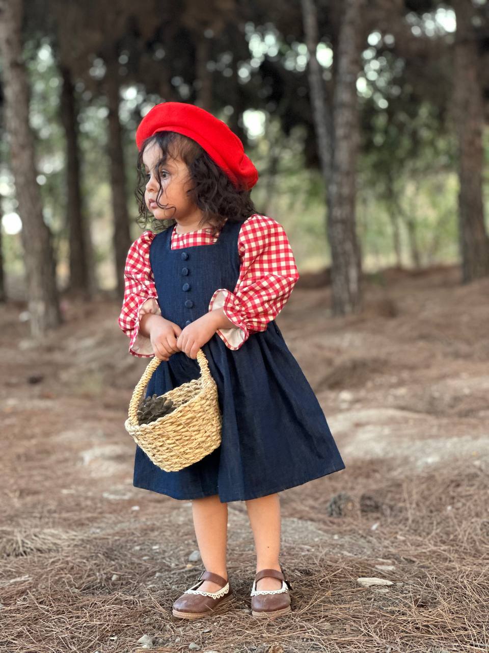 کلاه برت دخترانه قرمز سایز کودک 2تا 10سال