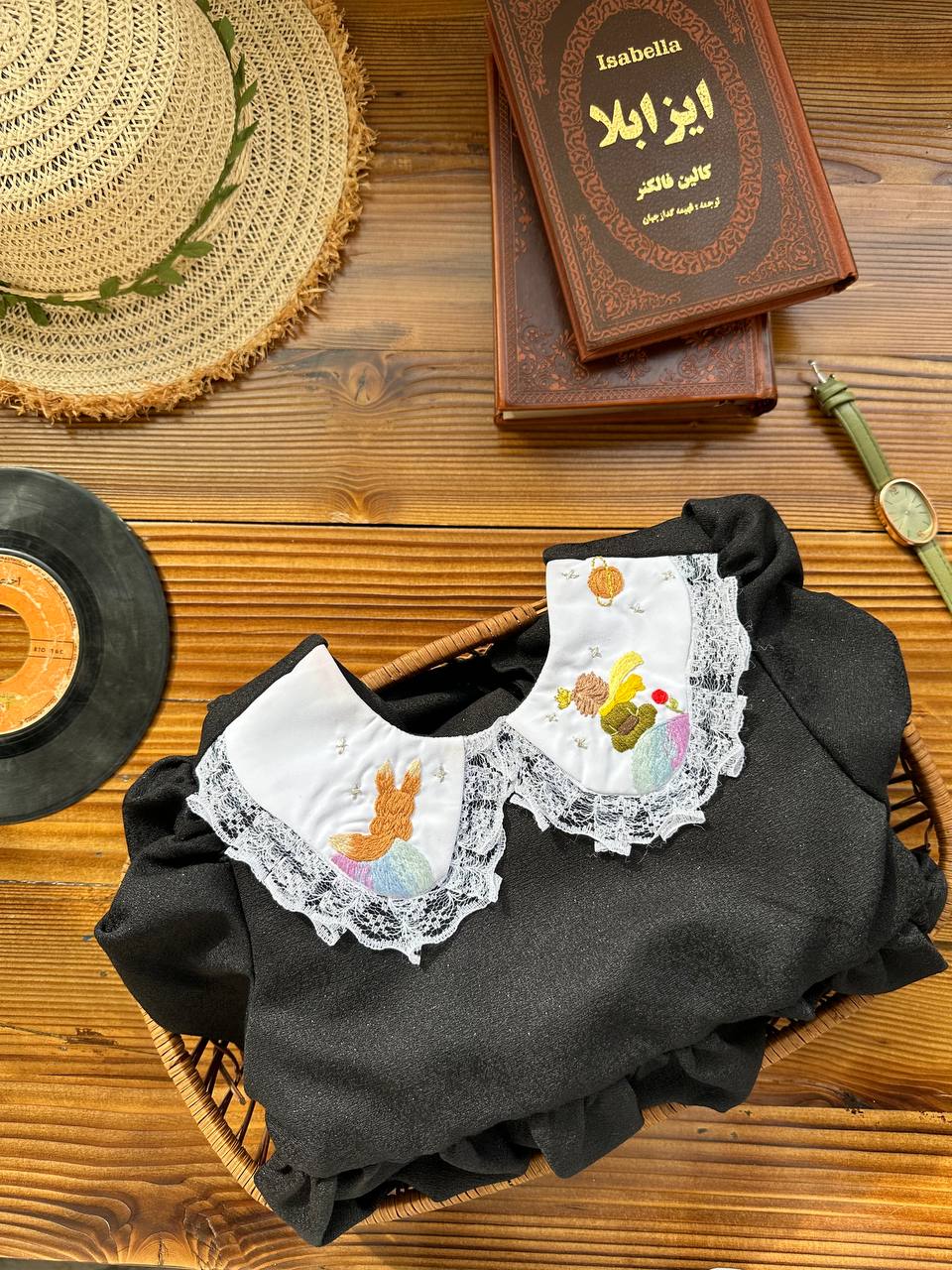 یقه جدا بب گلدوزی شده طرح شازده کوچولو مناسب 1تا12سال